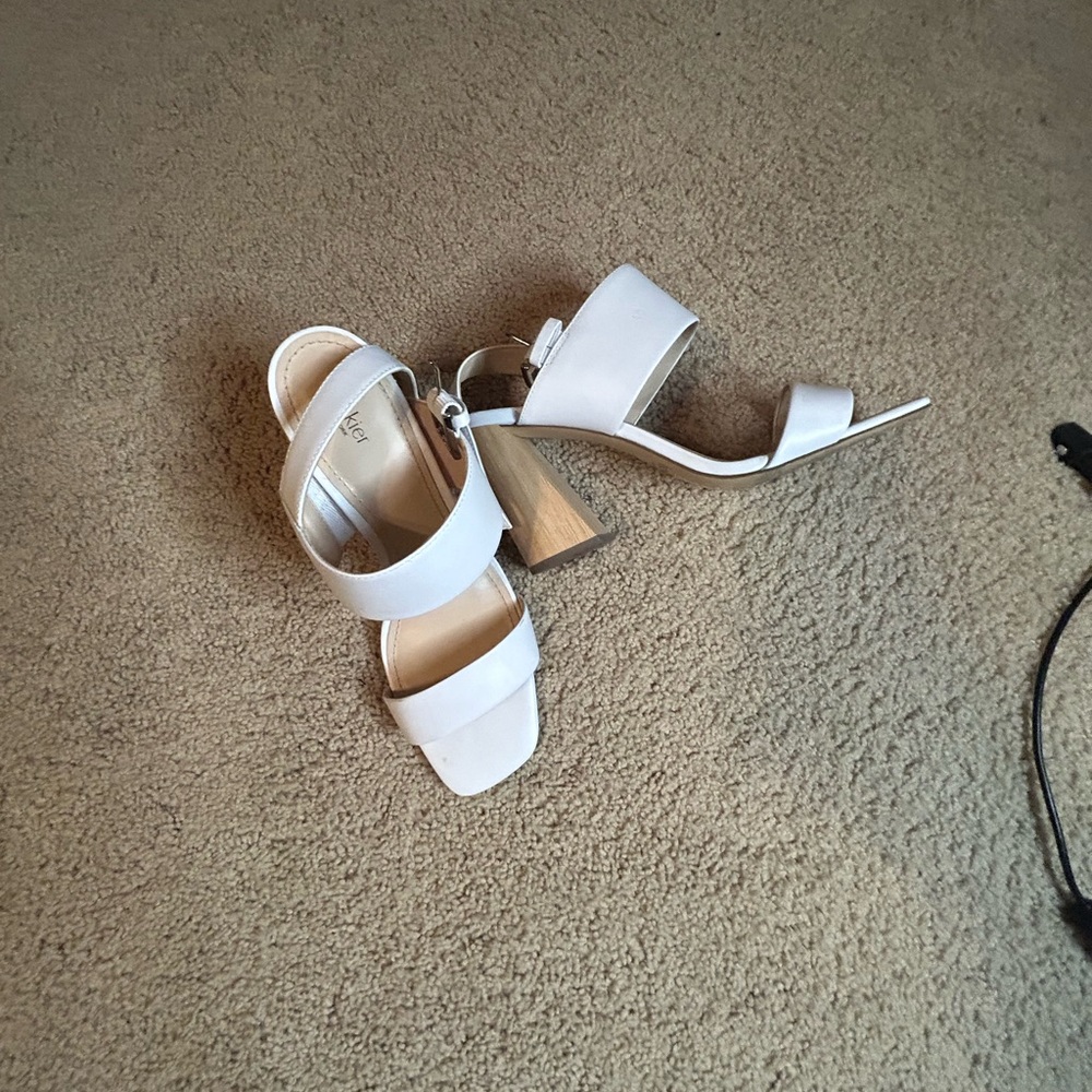 Botkier White Block Heel Sandals